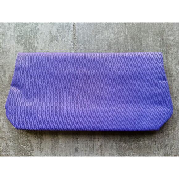 CLINIQUE Cosmetic Makeup Bag Purple Red Diamond Zipped Travel Organizer NEW - Picture 2 of 4